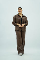 Ensemble en similicuir Marron Chocolat