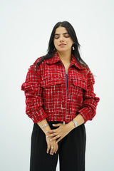 Bomber En tweed Rouge 🌹
