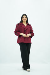 Trench Bordeaux en faux daim