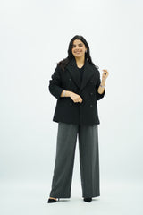 Manteau court Ă double boutonnage đ€