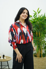 Chemise en mousseline - Rouge imprimée