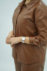 Ensemble en similicuir Camel