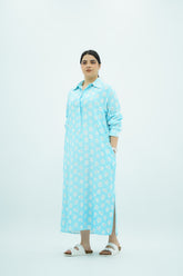 Robe Bleu Azur à Motifs Étoilés