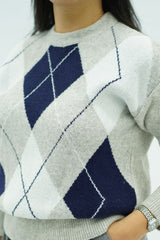 Pull en maille à motifs losanges