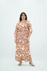 Robe Fluide à Imprimé Baroque