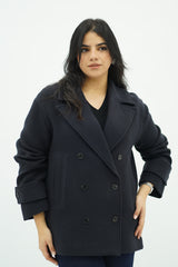 Manteau Court oversize bleu nuit