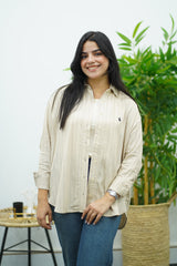 Chemise Rayé En lin - Beige