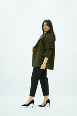 Manteau court à double boutonnage Kaki