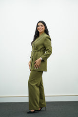 Tailleur Vert Olive Ceinture