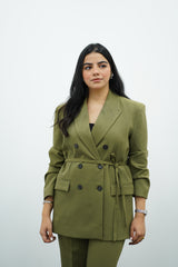 Tailleur Vert Olive Ceinture