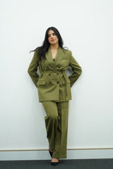 Tailleur Vert Olive Ceinture