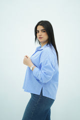 Chemise Rayée Bleu Ciel