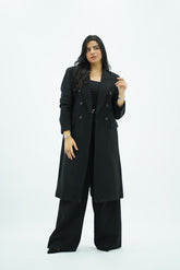 Manteau long ajusté En Noir 🖤