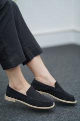 Mocassin en Daim- Bleu nuit