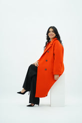 Manteau Oversize Orange Éclatant