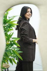 Tailleur Rayé Marron