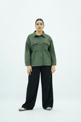 Surchemise Vert en Faux Daim