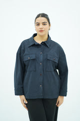 Surchemise Bleu nuit en Faux Daim