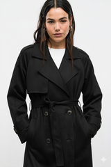 Trench en daim noir