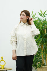 Chemise en popeline blanc cassé