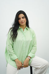 Chemise Rayée Vert Menthe Oversize
