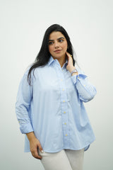 Chemise oversize rayée Bleu et blanche