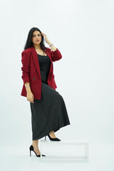 Jupe longue satinée noire