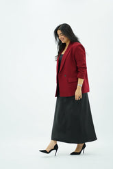 Jupe longue satinée noire