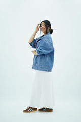 Jupe longue satinée blanche