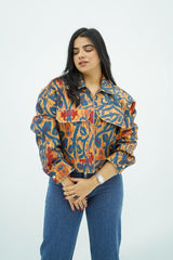Bomber a motif ethnique multicolore