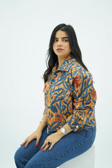 Bomber a motif ethnique multicolore