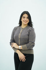 Pulls cardigans en maille rayée