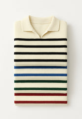 Pull Rayé Col Polo - Multi Couleurs