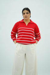 Pulls Rayé à Col V