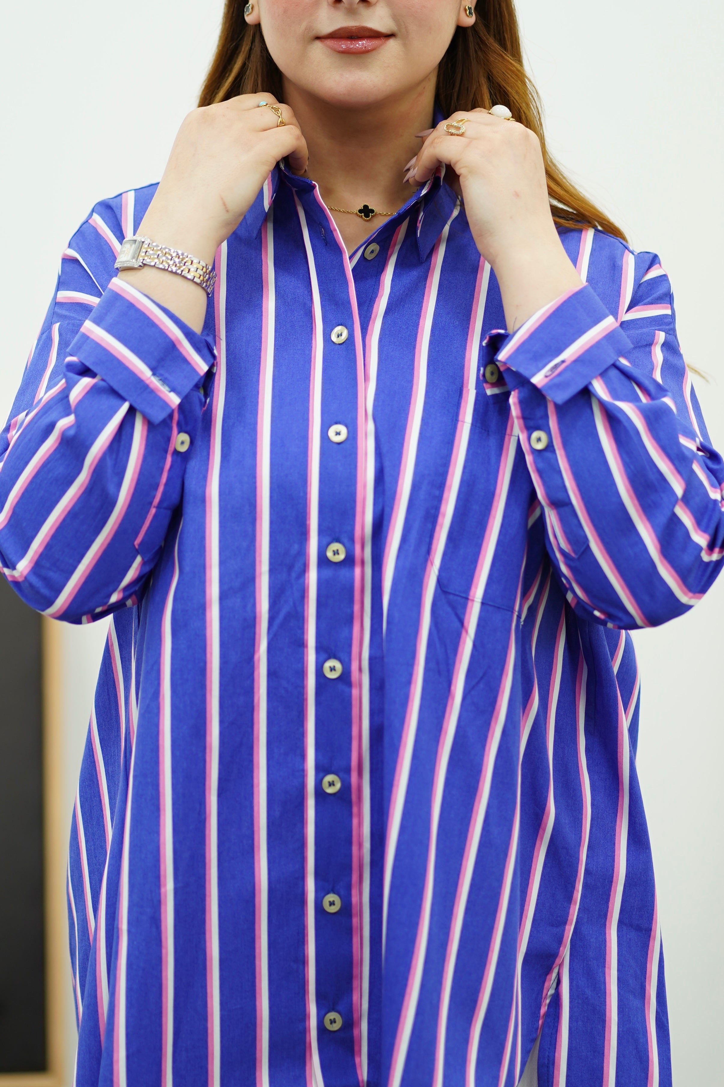 Chemise à poche Oversize en Popeline