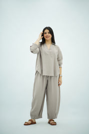Ensemble Tencel – Gris Beige Épuré