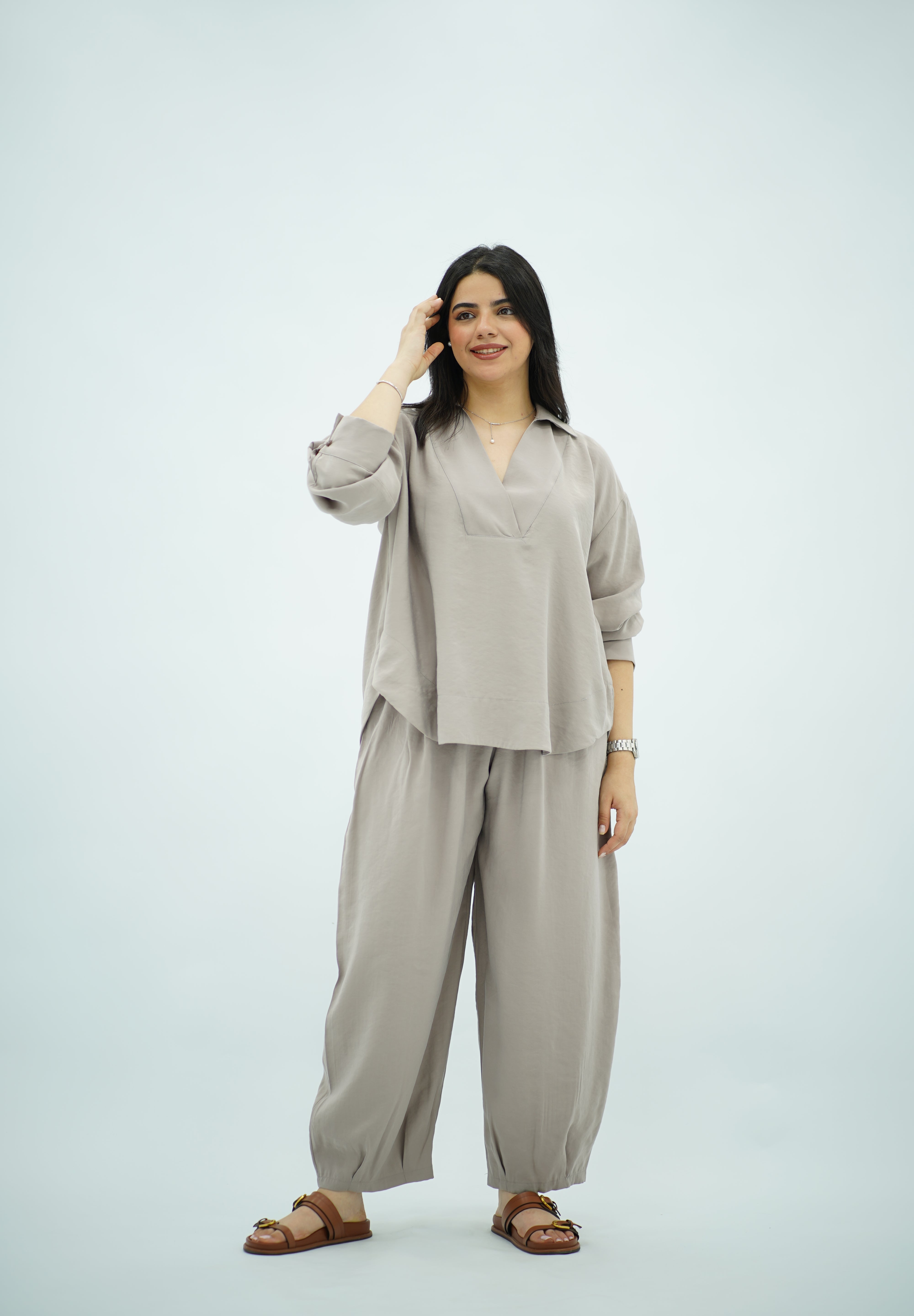 Ensemble Tencel – Gris Beige Épuré