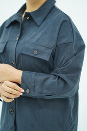 Surchemise Bleu nuit en Faux Daim