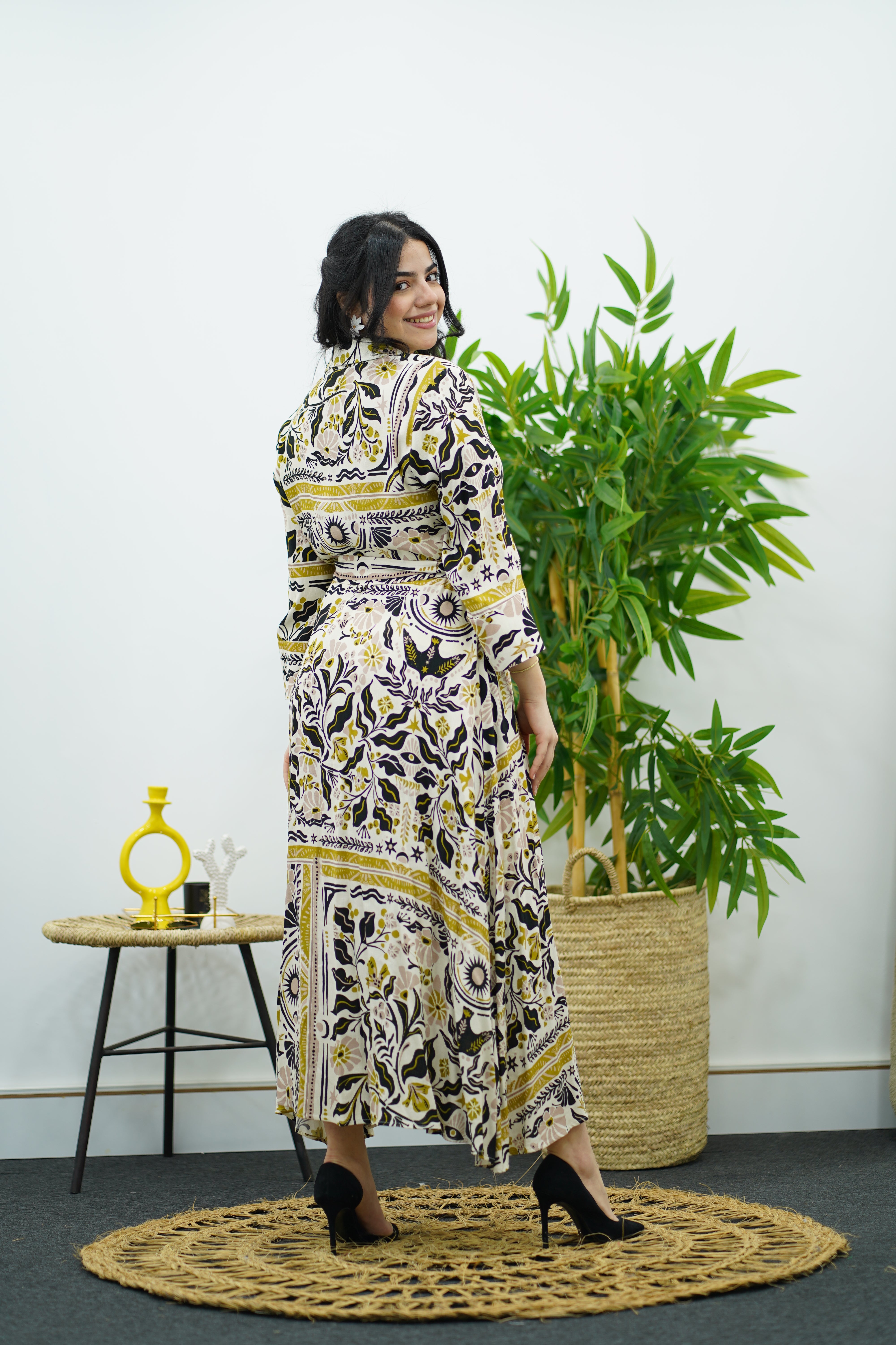 Robe Imprimée avec Ceinture – Chic Intemporel