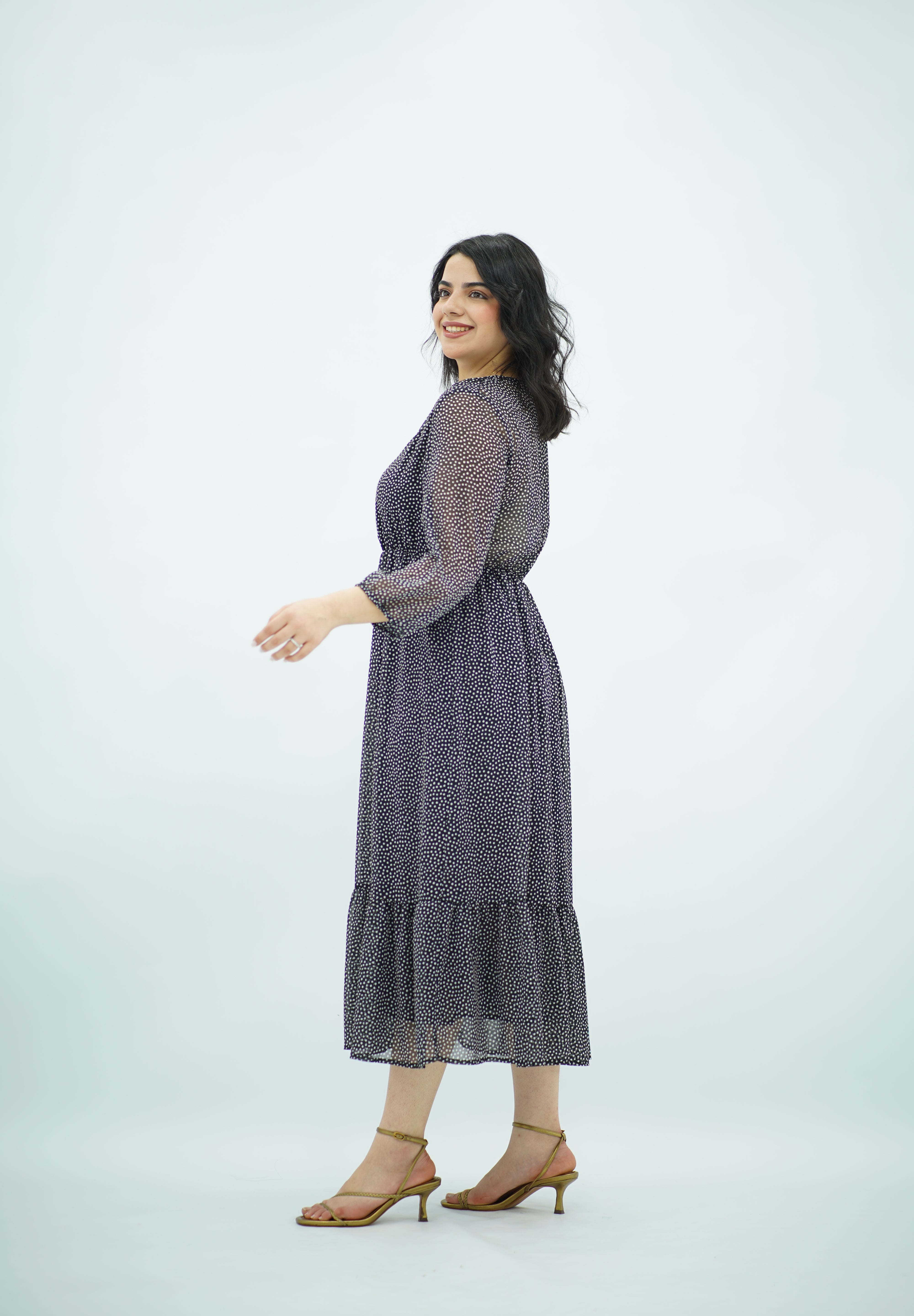 Robe Fluide à Volants – Imprimé