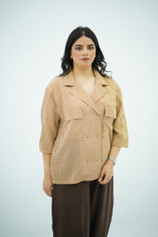 Chemise oversize rayée à double boutonnage