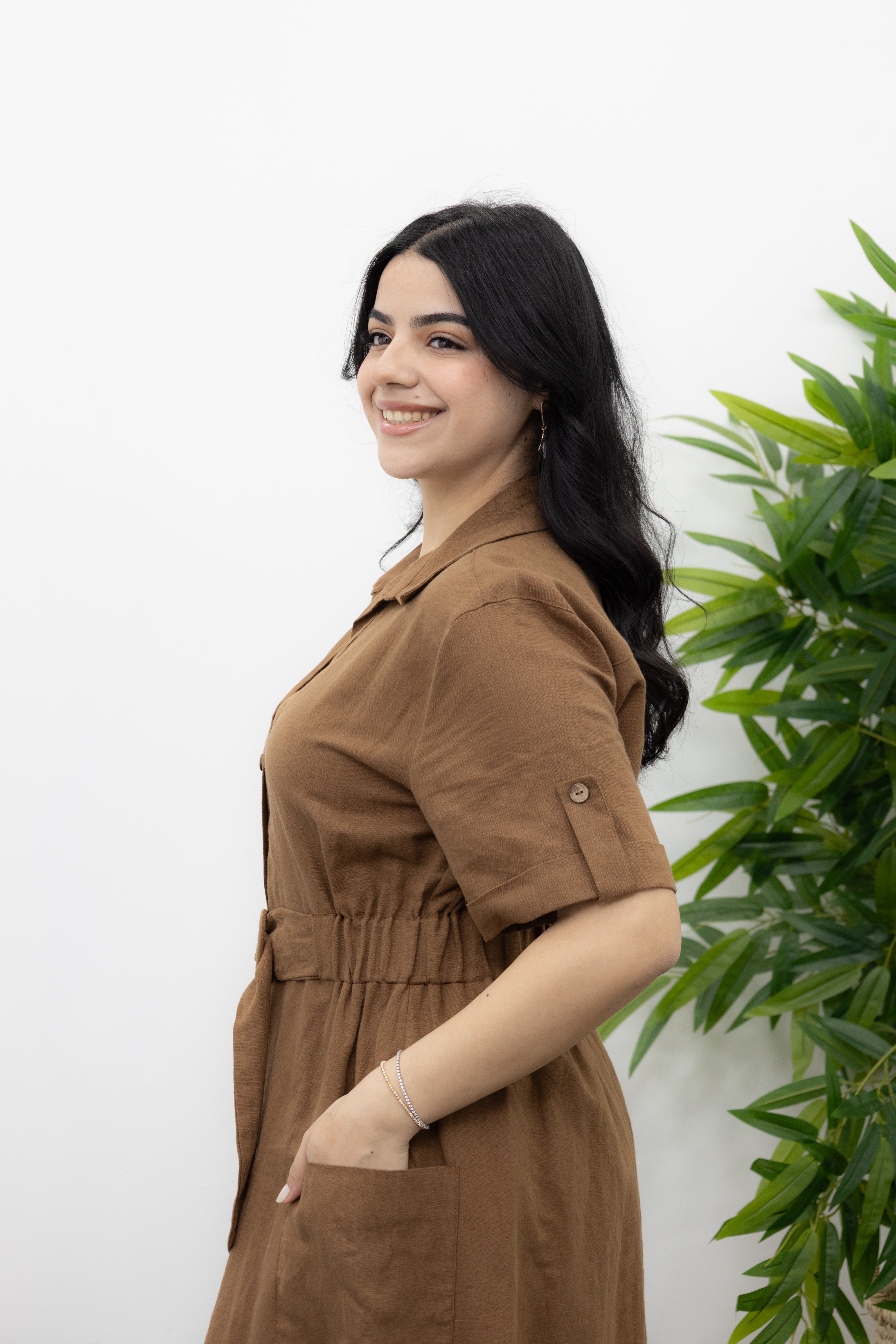 Robe En Lin - Camel