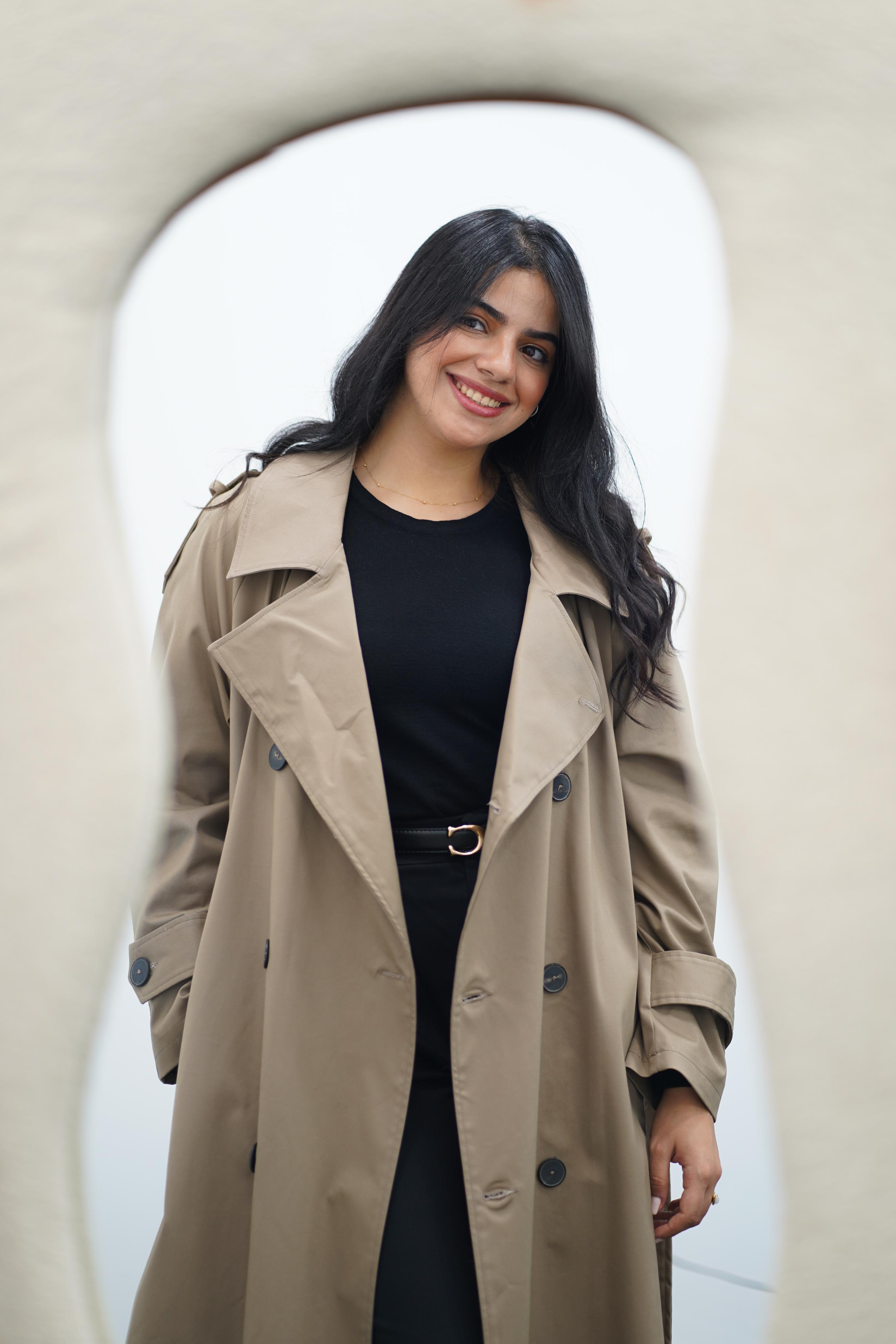 Trench long beige taupe