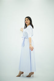 Robe Longue Chemise Bleu Ciel