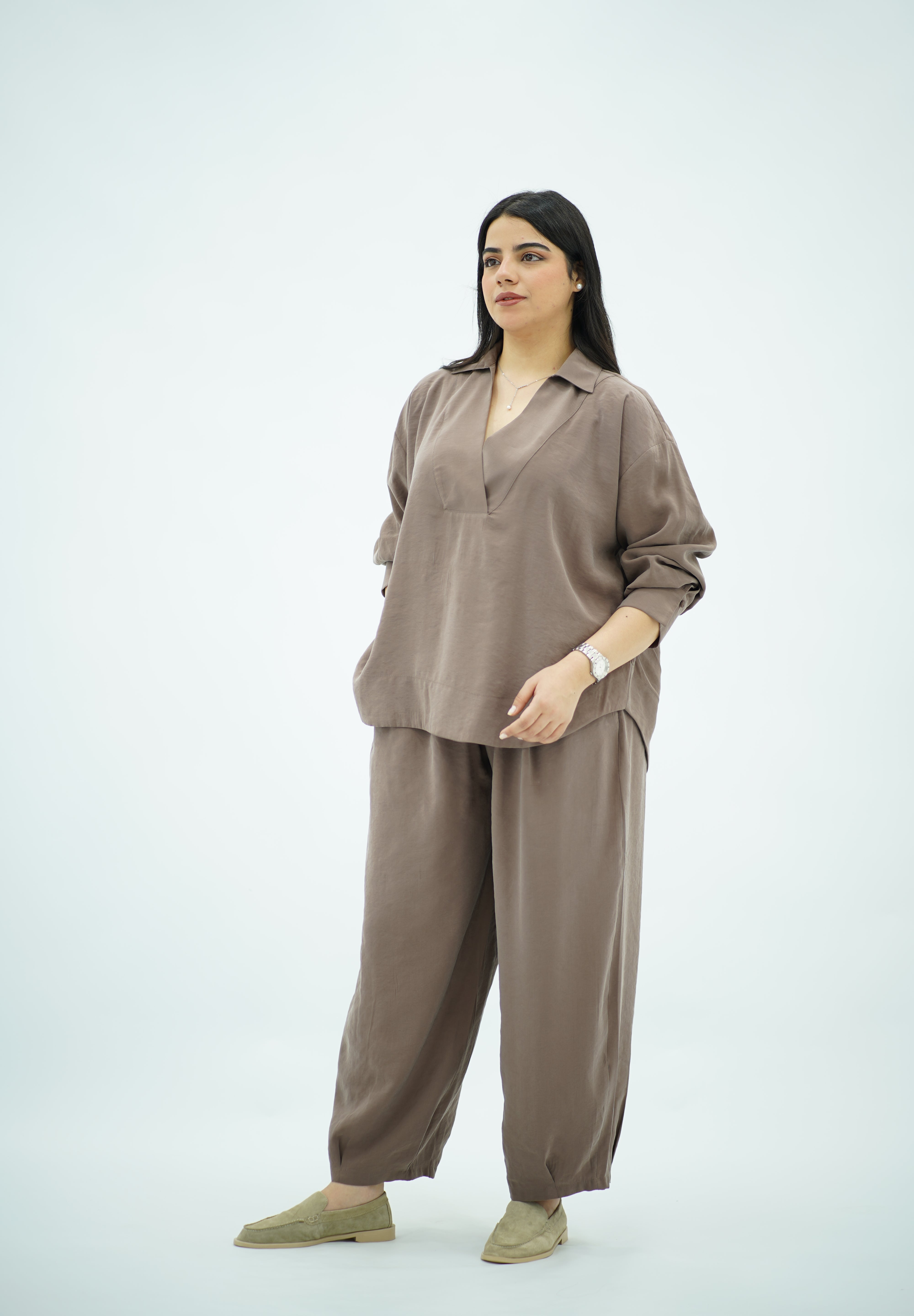Ensemble Détente en Tencel Marron Glacé