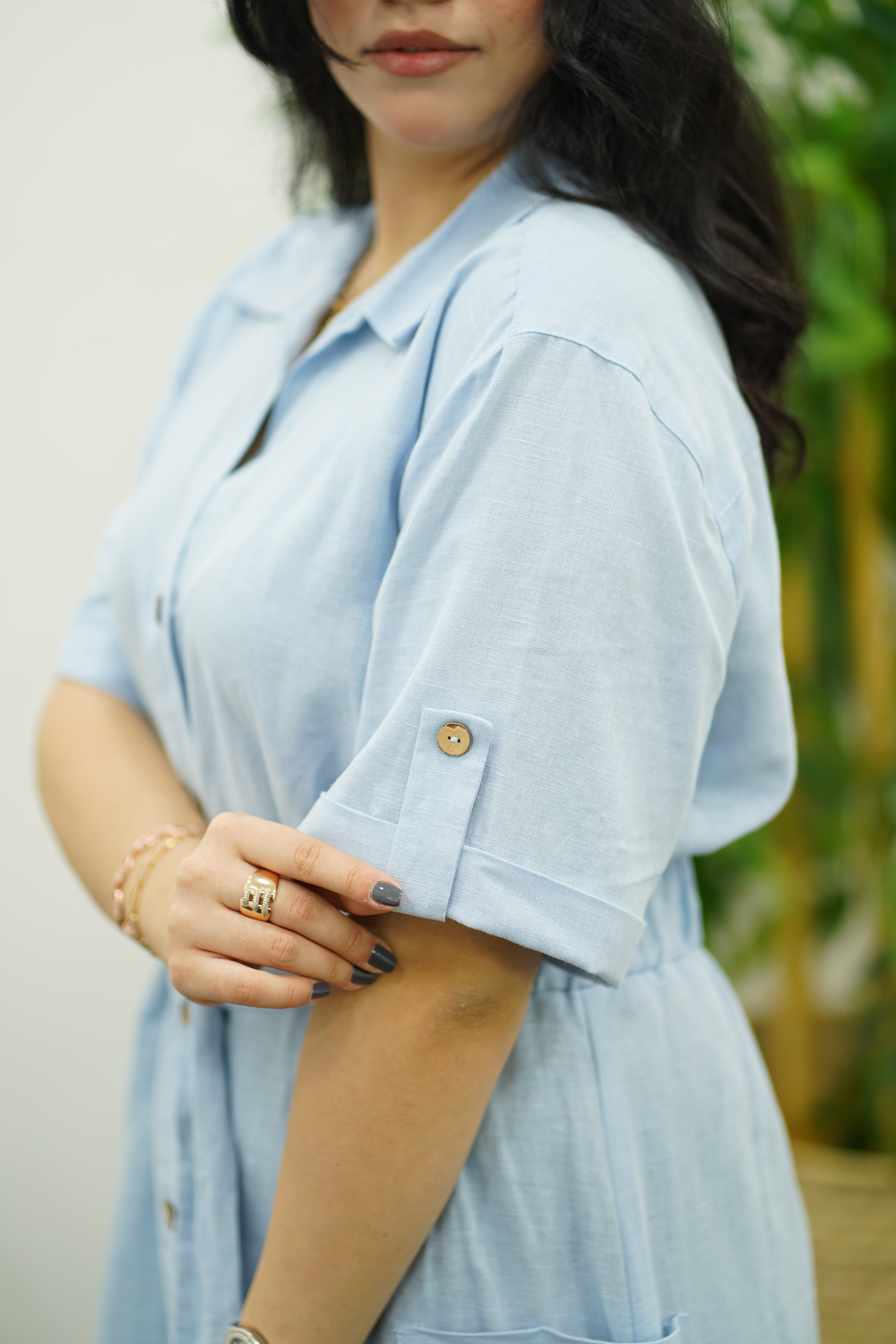 Robe En Lin - Bleu Ciel