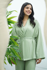 Ensemble Fluide Style Kimono - Vert eau