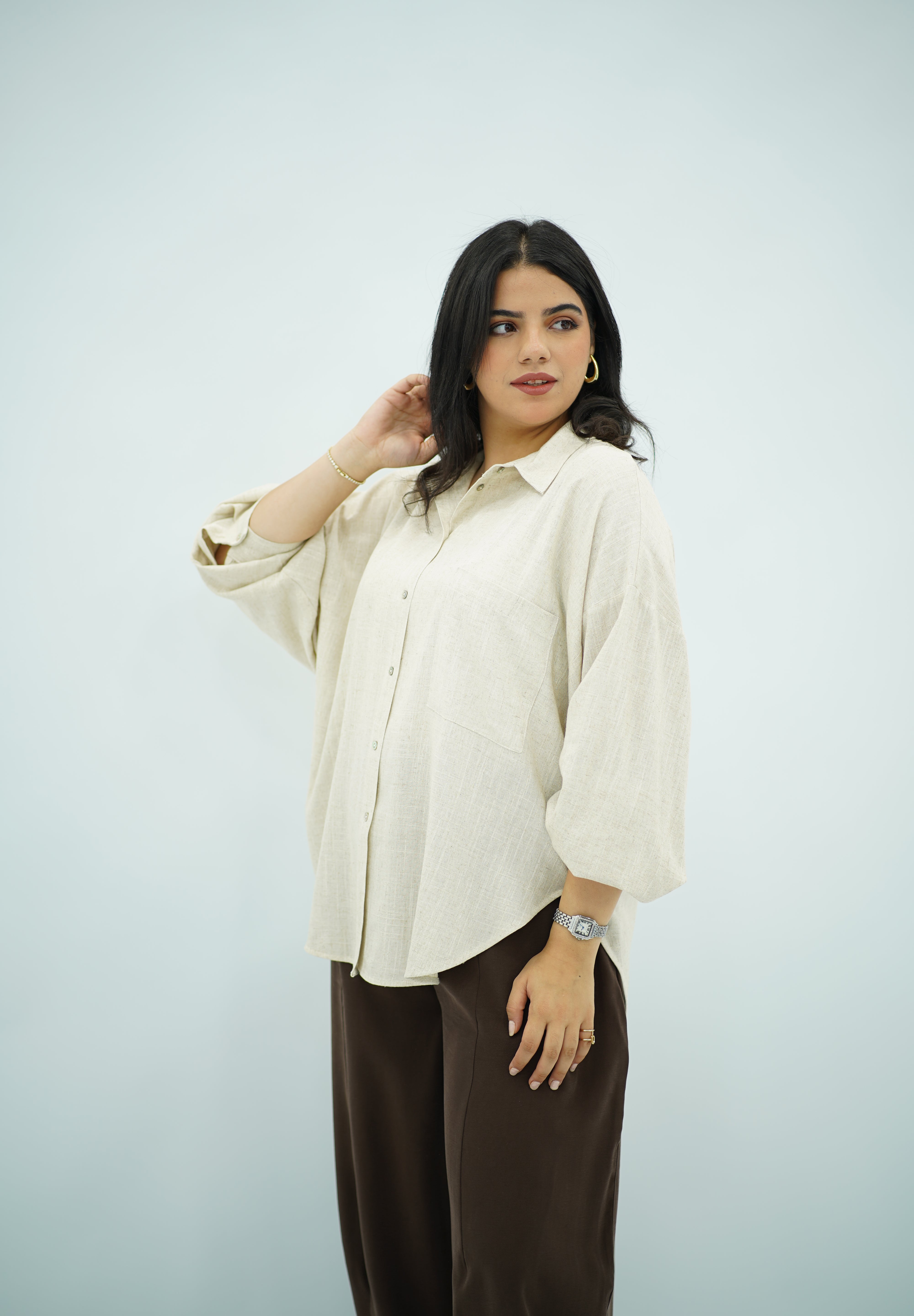 Chemise Beige écru en Lin