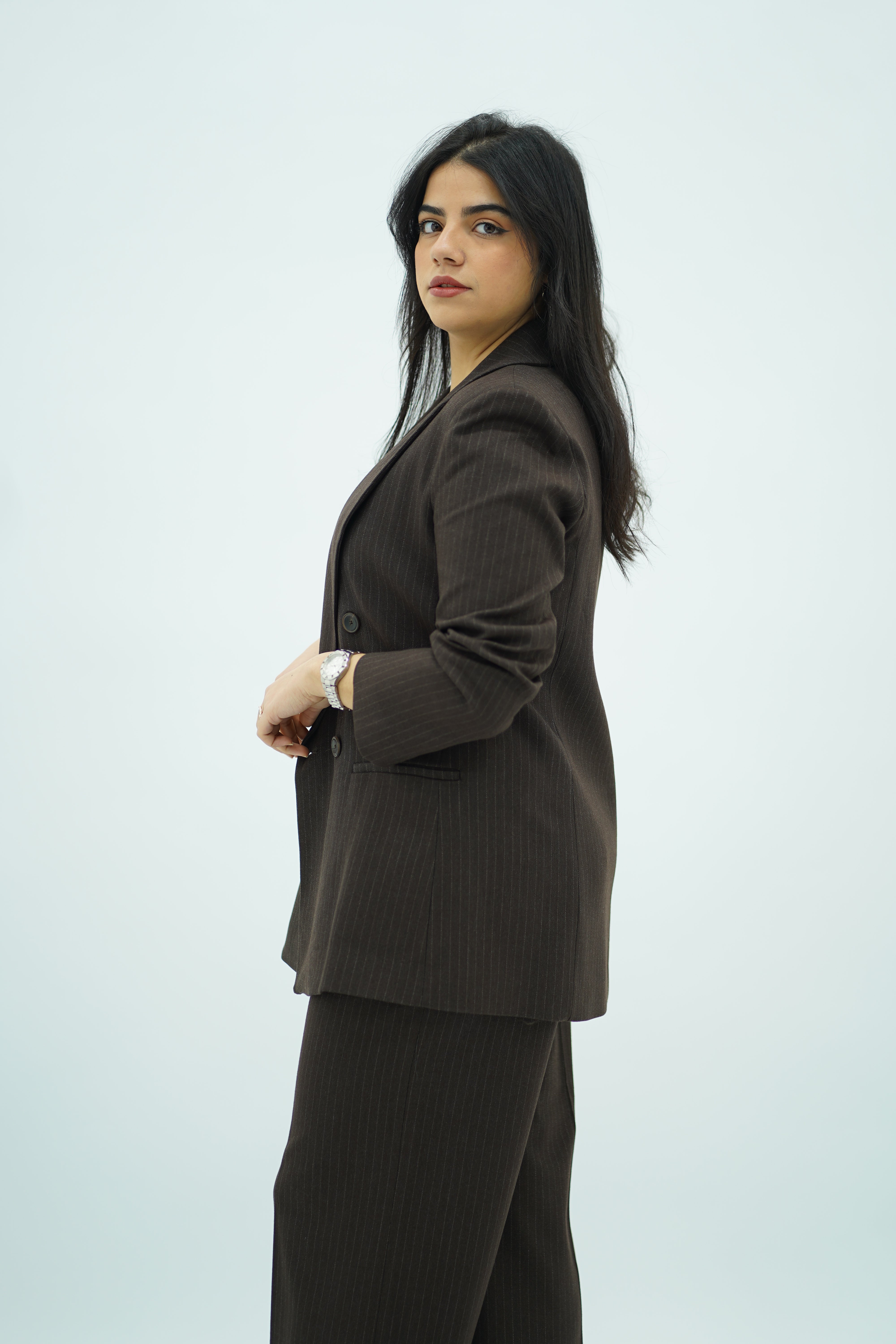 Tailleur à fines rayures