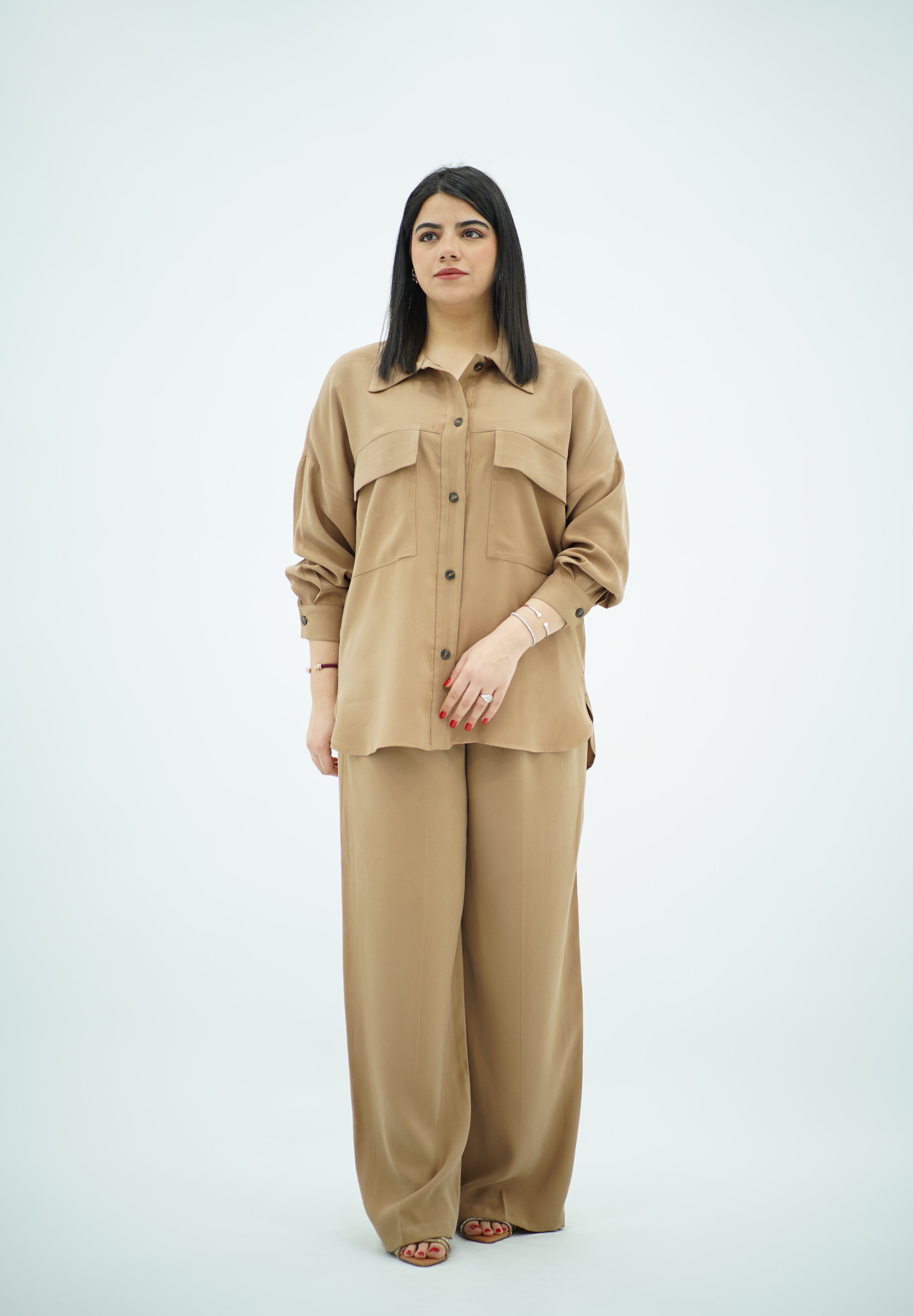 Ensemble Beige camel En Tencel